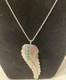 Vintage Navajo Sterling Silver & Turquoise Feather Pin/Pendant Necklace 18