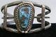 Vintage Navajo Sterling Silver & Turquoise Open Cut Bracelet