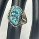Vintage Navajo Sterling Silver Turquoise Ring Native American Jewelry Size 4.75