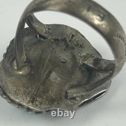 Vintage Navajo Sterling Silver Turquoise Ring Native American Jewelry Size 4.75