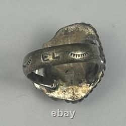 Vintage Navajo Sterling Silver Turquoise Ring Native American Jewelry Size 4.75