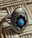 Vintage Navajo Sterling Silver Turquoise Shadowbox Ring Size 5.25 Signed P 3g