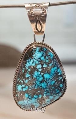 Vintage Navajo Sterling Turquoise Pendant Frank Smith 22.814g