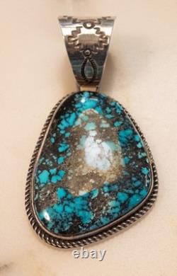 Vintage Navajo Sterling Turquoise Pendant Frank Smith 22.814g