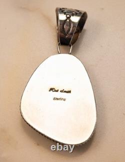 Vintage Navajo Sterling Turquoise Pendant Frank Smith 22.814g