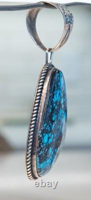 Vintage Navajo Sterling Turquoise Pendant Frank Smith 22.814g