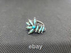 Vintage Navajo Turquoise Cluster Ring Size 7