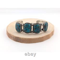 Vintage Navajo Turquoise Cuff Bracelet Silver Native American Jewelry Size 7