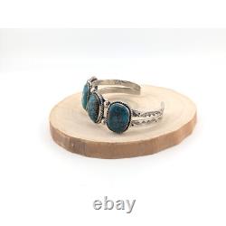 Vintage Navajo Turquoise Cuff Bracelet Silver Native American Jewelry Size 7