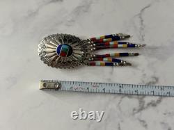Vintage Navajo Turquoise Heart Native American Jewelry Silver Heishi Set