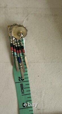 Vintage Navajo Turquoise Heart Native American Jewelry Silver Heishi Set