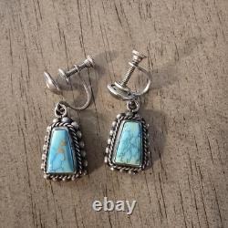 Vintage Navajo Turquoise Jewelry Pendant/ Ring And Earrings/ 3 Total