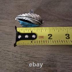 Vintage Navajo Turquoise Jewelry Pendant/ Ring And Earrings/ 3 Total