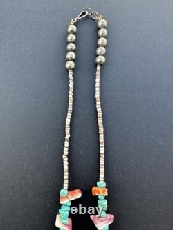 Vintage Navajo Turquoise Necklace 29 Spiny Oyster Heishi Bead #324