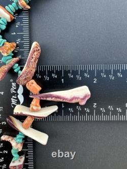 Vintage Navajo Turquoise Necklace 29 Spiny Oyster Heishi Bead #324
