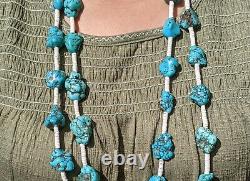 Vintage Navajo Turquoise Necklace Genuine Native American Jewelry Hand Made
