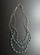 Vintage Navajo Turquoise Nugget Liquid Sterling Silver Necklace 21 29g #270