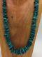 Vintage Navajo Turquoise Nugget Sterling Silver Bead Necklace
