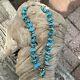 Vintage Navajo Turquoise Nuggets Silver Necklace Native American Jewelry 19 L