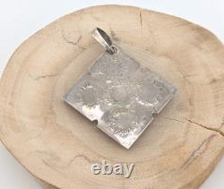 Vintage Navajo Turquoise Silver Pendant Handmade NA Retro Jewelry