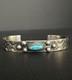 Vintage Navajo Turquoise Stamped COIN Silver Cuff Bracelet 6 SIGNED DB #192