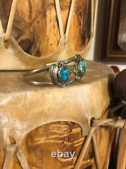 Vintage Navajo Turquoise & Sterling Cuff Bracelet