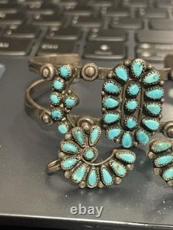 Vintage Navajo Turquoise Sterling Silver Bracelet & Earrings! Nice Set