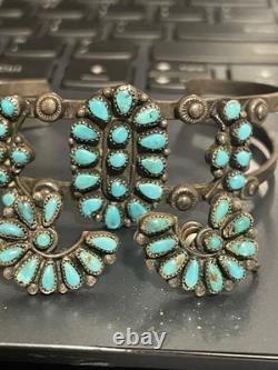 Vintage Navajo Turquoise Sterling Silver Bracelet & Earrings! Nice Set