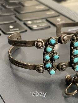 Vintage Navajo Turquoise Sterling Silver Bracelet & Earrings! Nice Set