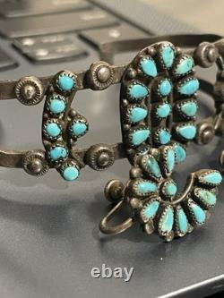 Vintage Navajo Turquoise Sterling Silver Bracelet & Earrings! Nice Set