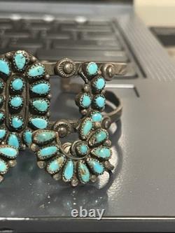 Vintage Navajo Turquoise Sterling Silver Bracelet & Earrings! Nice Set