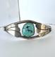 Vintage Navajo Turquoise Sterling Silver Cuff Bracelet 7 19 grams #217