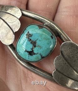 Vintage Navajo Turquoise Sterling Silver Cuff Bracelet 7 19 grams #217