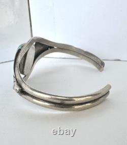 Vintage Navajo Turquoise Sterling Silver Cuff Bracelet 7 19 grams #217