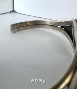 Vintage Navajo Turquoise Sterling Silver Cuff Bracelet 7 19 grams #217