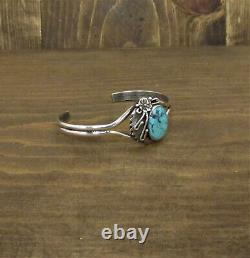 Vintage Navajo Turquoise Sterling Silver Cuff Bracelet by Peterson Johnson