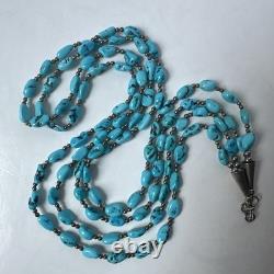 Vintage Navajo Turquoise Sterling Silver Necklace