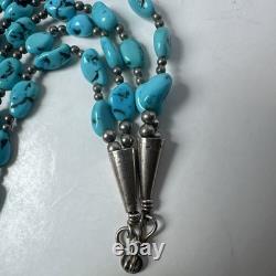 Vintage Navajo Turquoise Sterling Silver Necklace