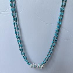 Vintage Navajo Turquoise Sterling Silver Necklace