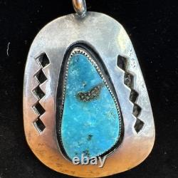 Vintage Navajo Turquoise Sterling Silver Necklace-Native American Jewelry