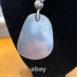 Vintage Navajo Turquoise Sterling Silver Necklace-Native American Jewelry