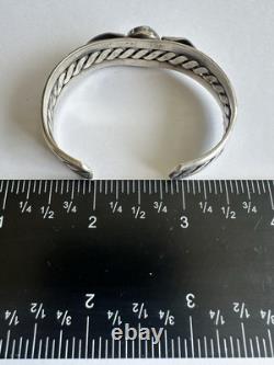 Vintage Navajo Turquoise Sterling Silver Wire Cuff Bracelet 6 26 grams #283