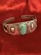 Vintage Navajo Turquoise & Stirling Silver Native American Cuff Bracelet