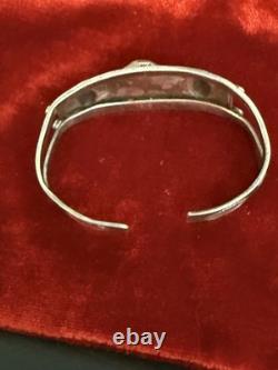 Vintage Navajo Turquoise & Stirling Silver Native American Cuff Bracelet