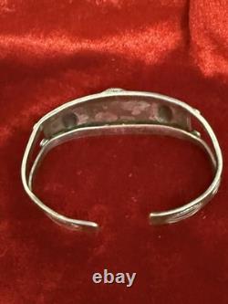 Vintage Navajo Turquoise & Stirling Silver Native American Cuff Bracelet