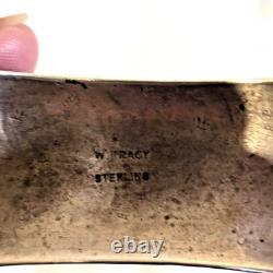 Vintage Navajo Wilbur Tracy Sterling Elaborately Stamped Wide Cuff Bracelet