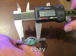 Vintage Navajo Yazzie Y Sterling Sliver Turquoise Cuff Bracelet-excellent