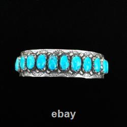 Vintage Navajo/ZUNI FRED WEEKOTY Turquoise Solid 925 Sterling Silver Bracelet