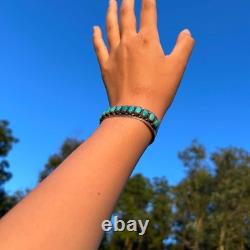 Vintage Navajo/ZUNI FRED WEEKOTY Turquoise Solid 925 Sterling Silver Bracelet