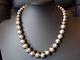 Vintage Navajo pearls graduated stamped sterling silver necklace